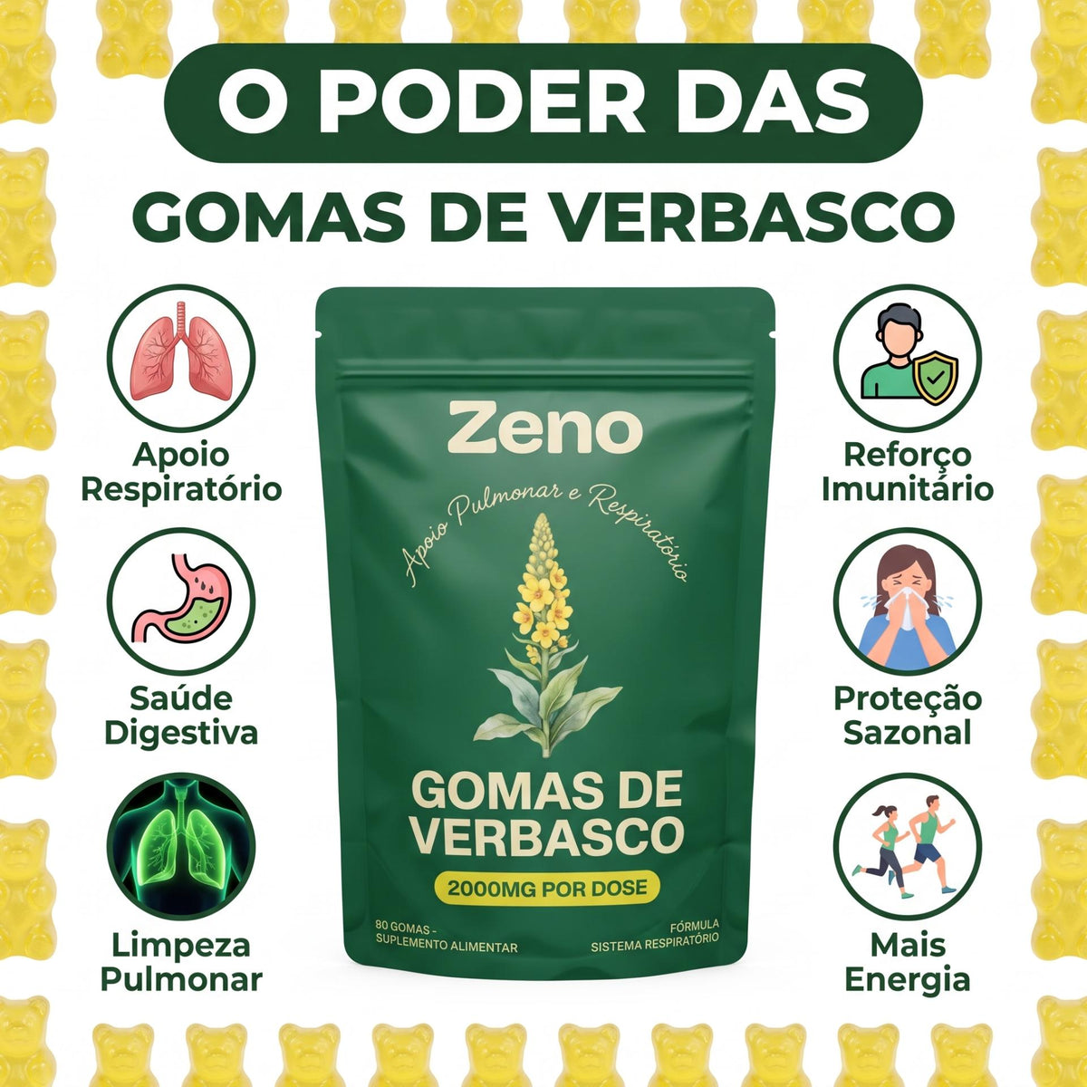 Gomas de Extrato de Verbasco: Desintoxique os Seus Pulmões